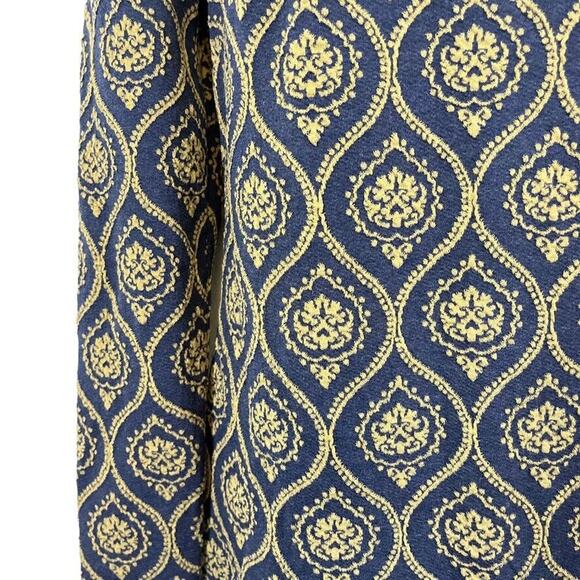 Ann Taylor Loft Womens Blue Long Sleeve Mini Above Knee Knit Print Dress sz 4 - Picture 8 of 16